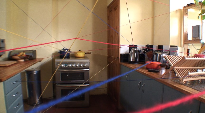 STill from 'Return of the black tower' string technique